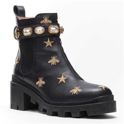 gucci boots bees|gucci bee boots bottom.